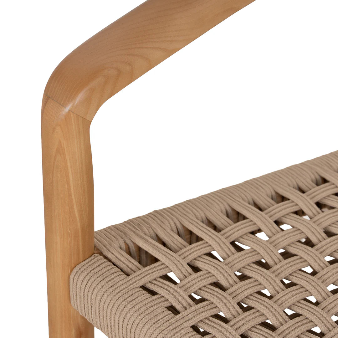 Bridgeport | Coastal Hamptons Scandinavian Style Wooden Rope Dining Chairs | Latte