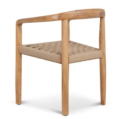 Bridgeport | Coastal Hamptons Scandinavian Style Wooden Rope Dining Chairs | Latte