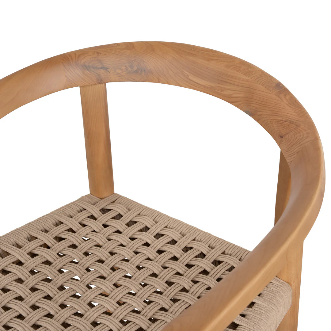 Bridgeport | Coastal Hamptons Scandinavian Style Wooden Rope Dining Chairs | Latte