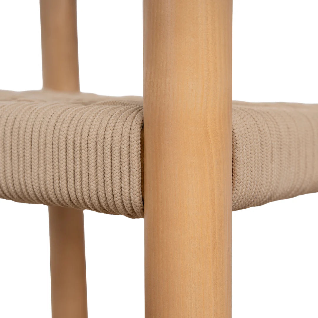 Bridgeport | Coastal Hamptons Scandinavian Style Wooden Rope Dining Chairs | Latte