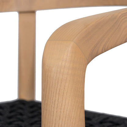 Bridgeport | Coastal Hamptons Scandinavian Style Wooden Rope Dining Chairs | Charcoal