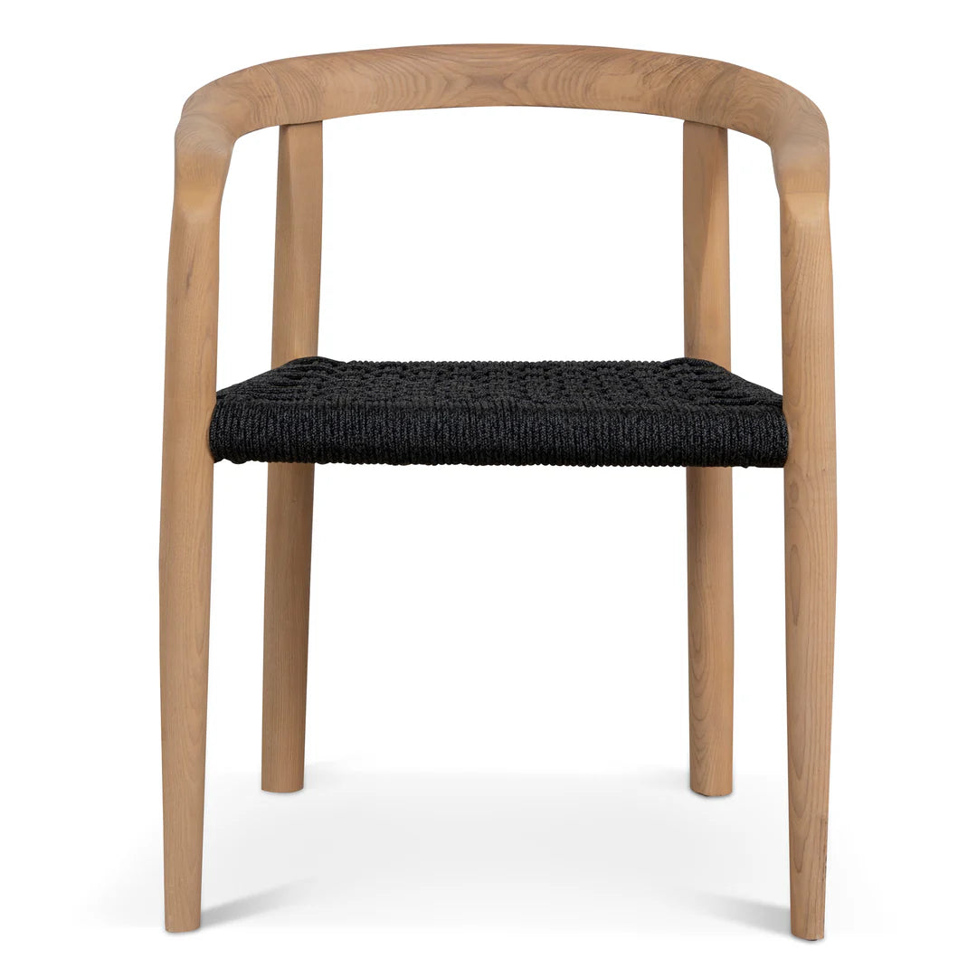 Bridgeport | Coastal Hamptons Scandinavian Style Wooden Rope Dining Chairs | Charcoal