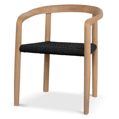 Bridgeport | Coastal Hamptons Scandinavian Style Wooden Rope Dining Chairs | Charcoal