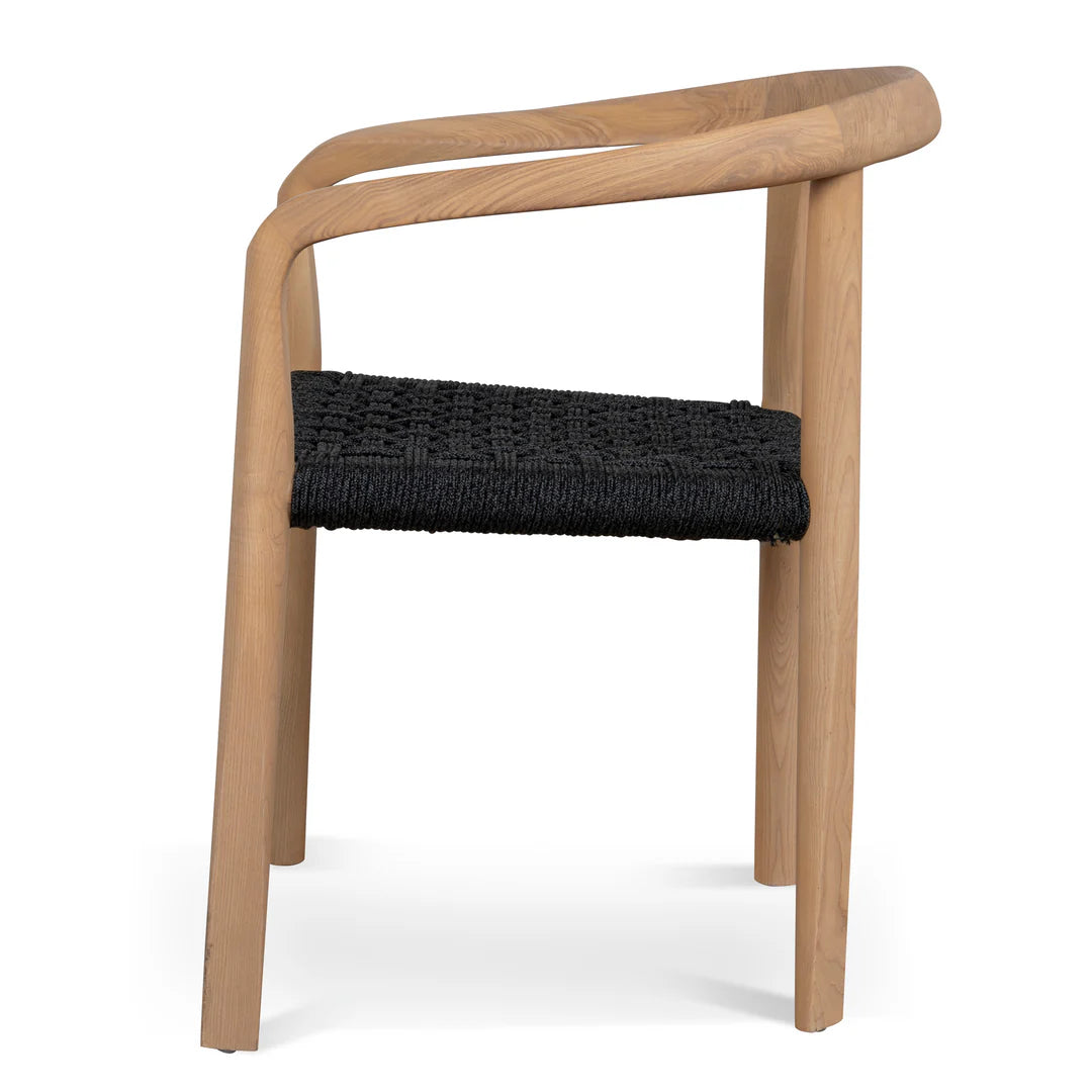 Bridgeport | Coastal Hamptons Scandinavian Style Wooden Rope Dining Chairs | Charcoal