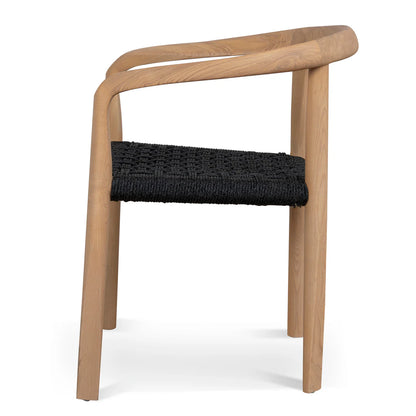 Bridgeport | Coastal Hamptons Scandinavian Style Wooden Rope Dining Chairs | Charcoal