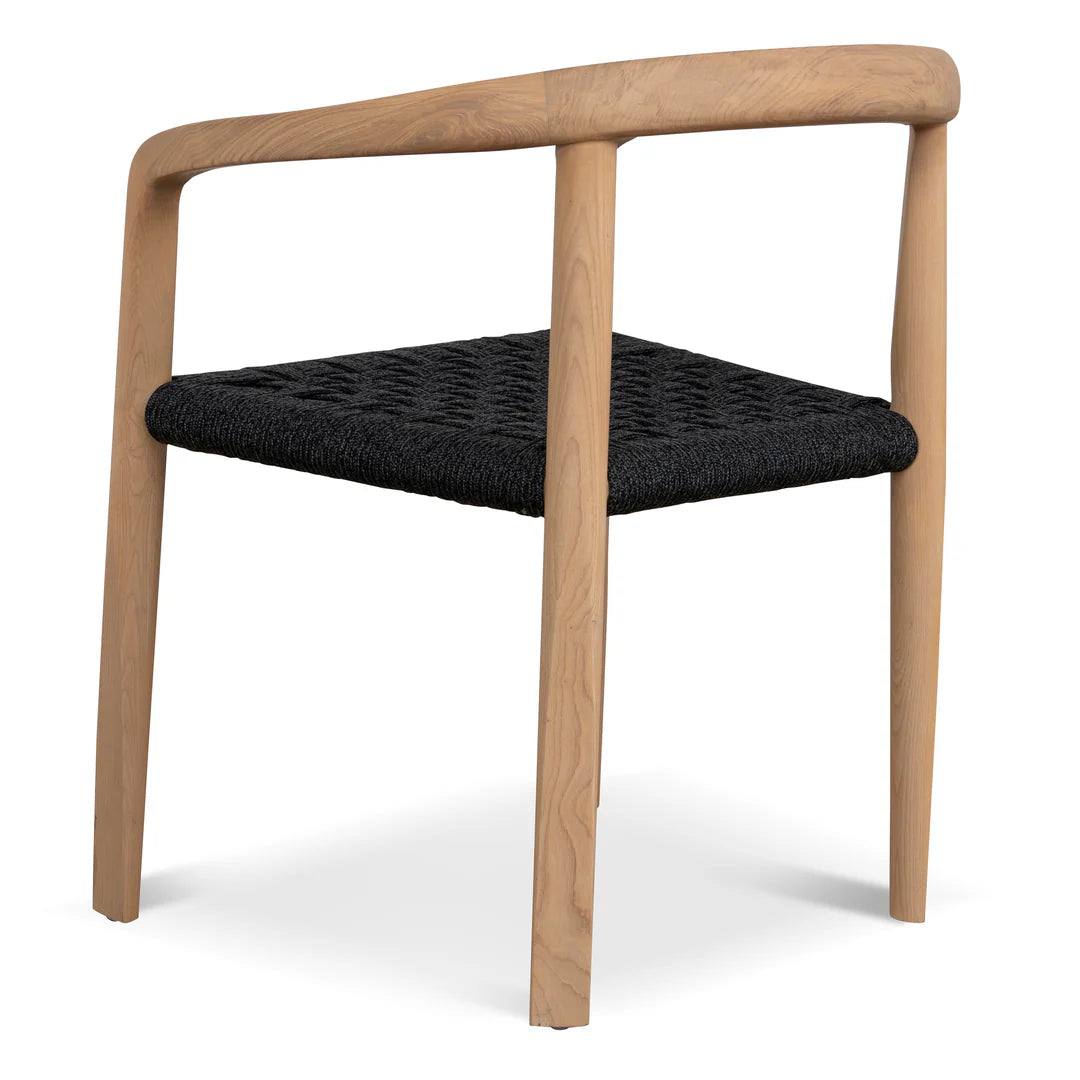 Bridgeport | Coastal Hamptons Scandinavian Style Wooden Rope Dining Chairs | Charcoal