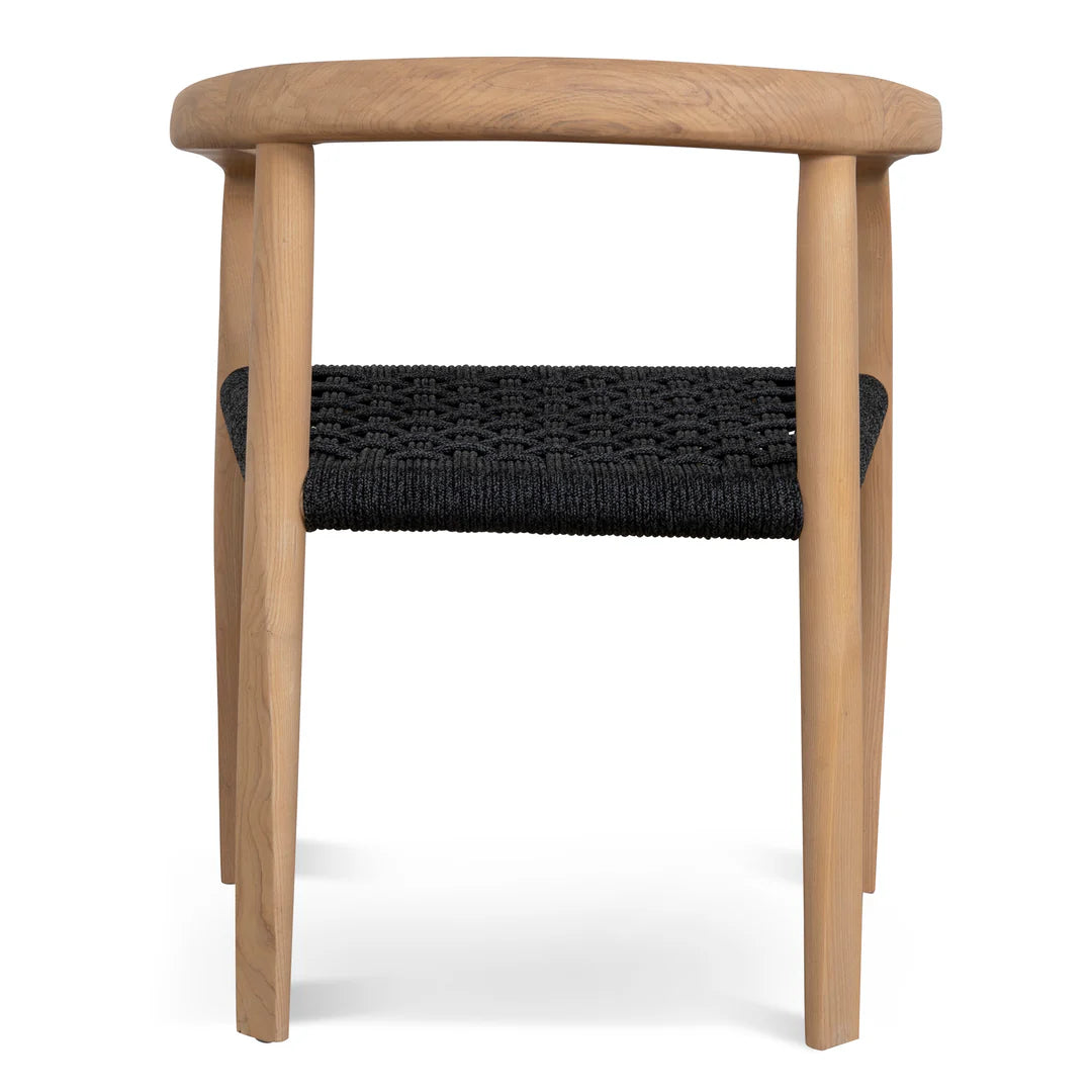 Bridgeport | Coastal Hamptons Scandinavian Style Wooden Rope Dining Chairs | Charcoal