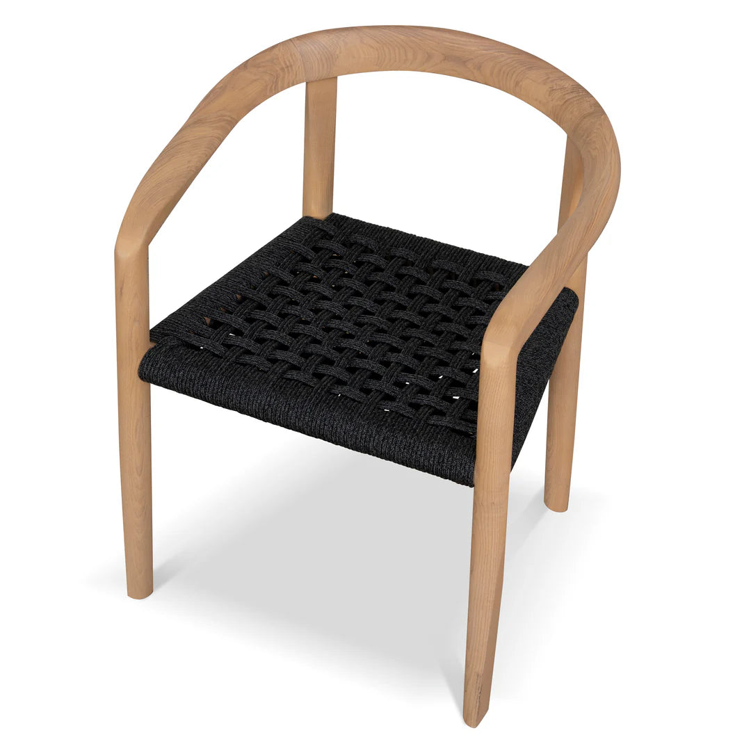 Bridgeport | Coastal Hamptons Scandinavian Style Wooden Rope Dining Chairs | Charcoal