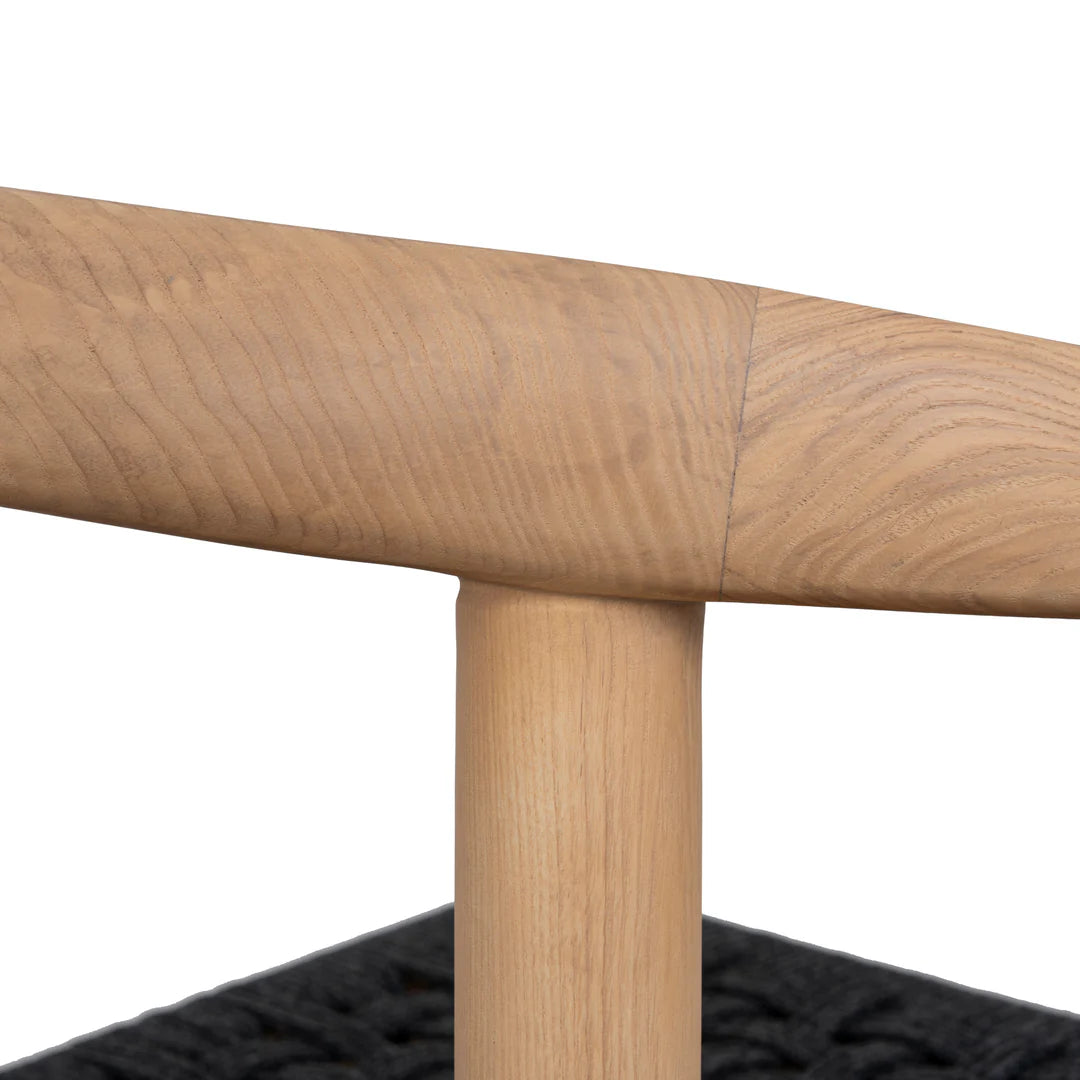 Bridgeport | Coastal Hamptons Scandinavian Style Wooden Rope Dining Chairs | Charcoal