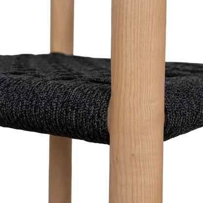 Bridgeport | Coastal Hamptons Scandinavian Style Wooden Rope Dining Chairs | Charcoal