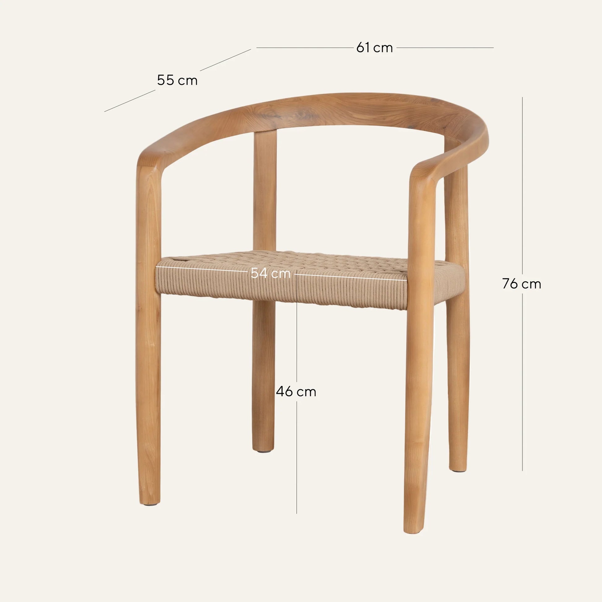 Bridgeport | Coastal Hamptons Scandinavian Style Wooden Rope Dining Chairs | Latte