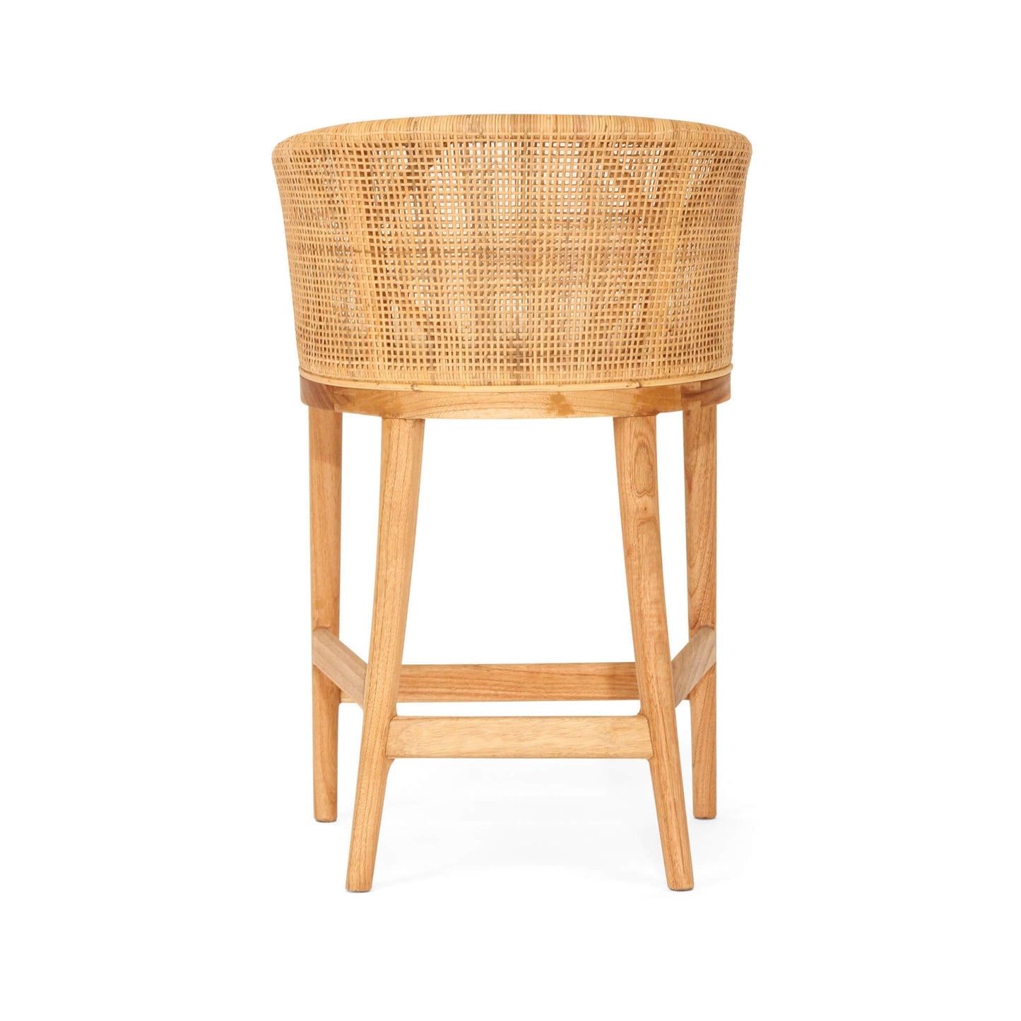 Coastal Wooden Natural Rattan Bar Stool | Natural