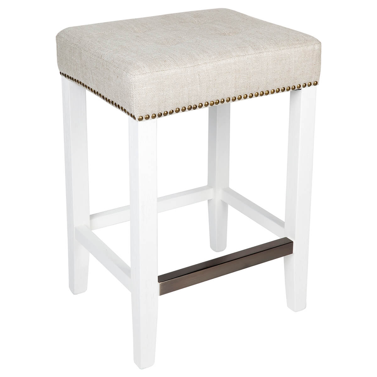 Bristol | French Provincial 66.5 cm Wooden Backless Bar Stool | White