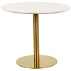 Brookfield | Metal White Marble Effect Round Dining Tables