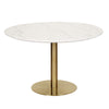 Brookfield | Metal White Marble Effect Round Dining Tables
