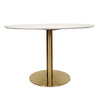 Brookfield | Metal White Marble Effect Round Dining Tables