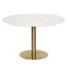 Brookfield | Metal White Marble Effect Round Dining Tables