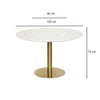 Brookfield | Metal White Marble Effect Round Dining Tables