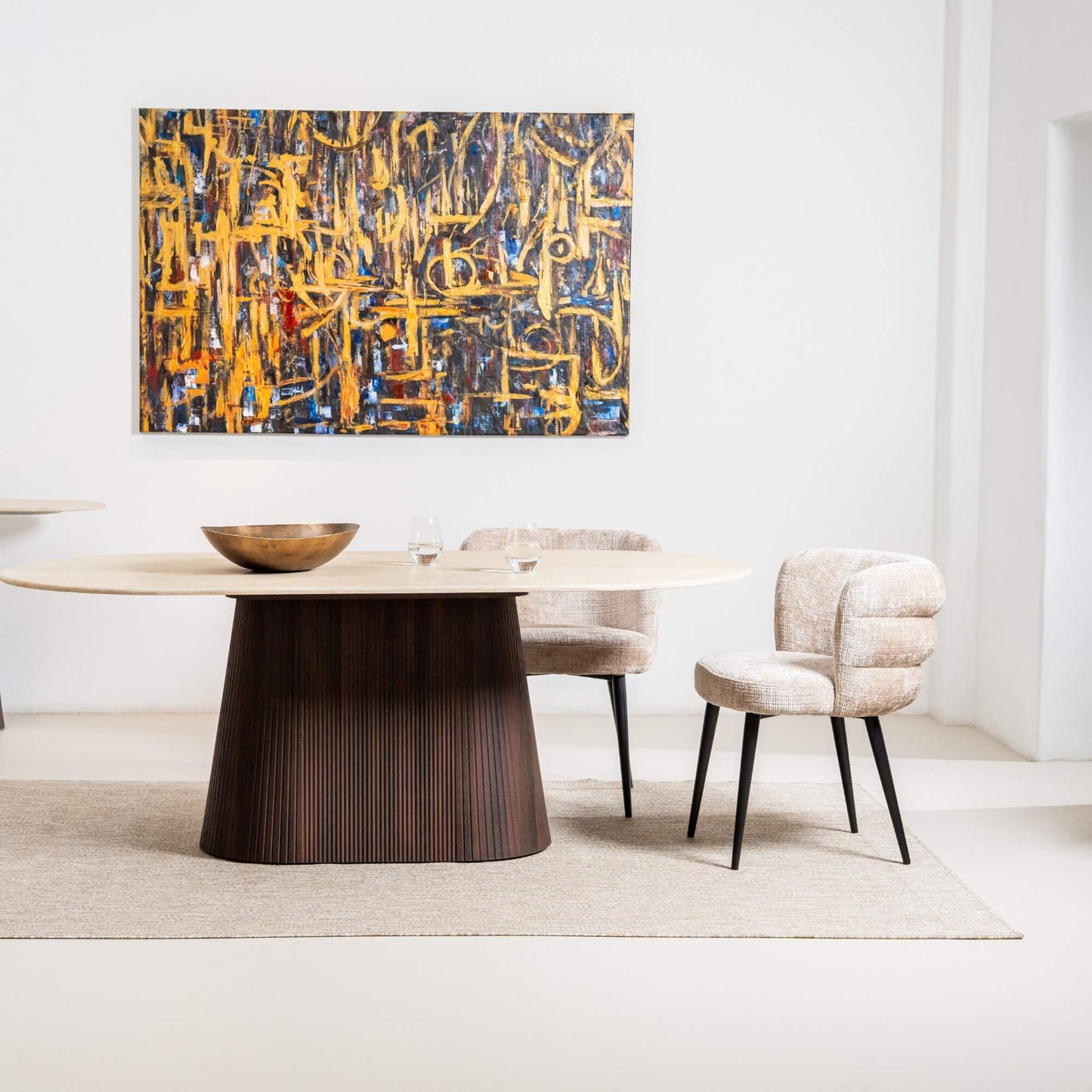 Brookvale Latte Moss Fabric Modern Dining Chair | Latte