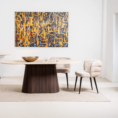 Brookvale Latte Moss Fabric Modern Dining Chair | Latte