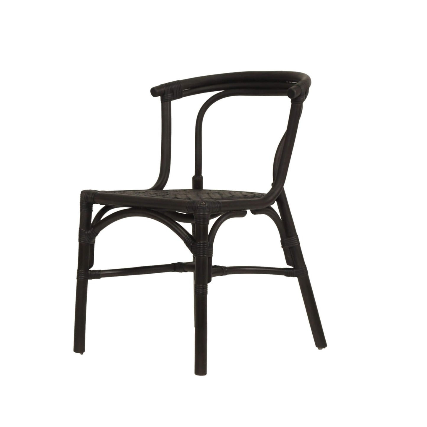 Brookwater | Coastal Black Natural Rattan Dining Chairs | Black