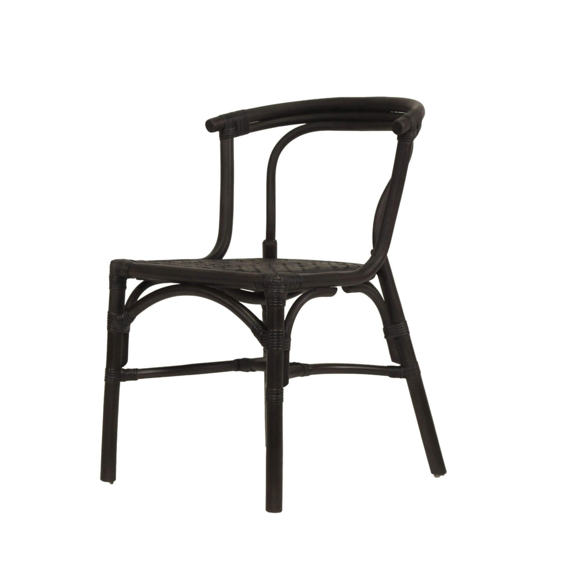 Brookwater | Coastal Black Natural Rattan Dining Chairs | Black