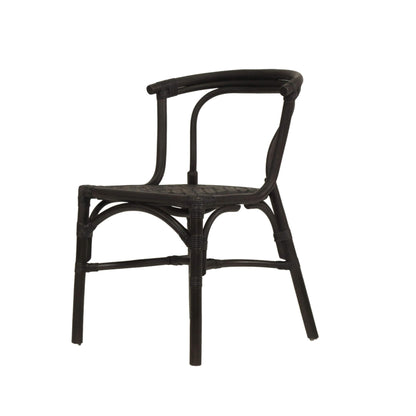 Brookwater | Coastal Black Natural Rattan Dining Chairs | Black