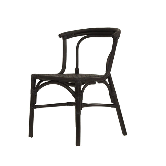 Brookwater | Coastal Black Natural Rattan Dining Chairs | Black