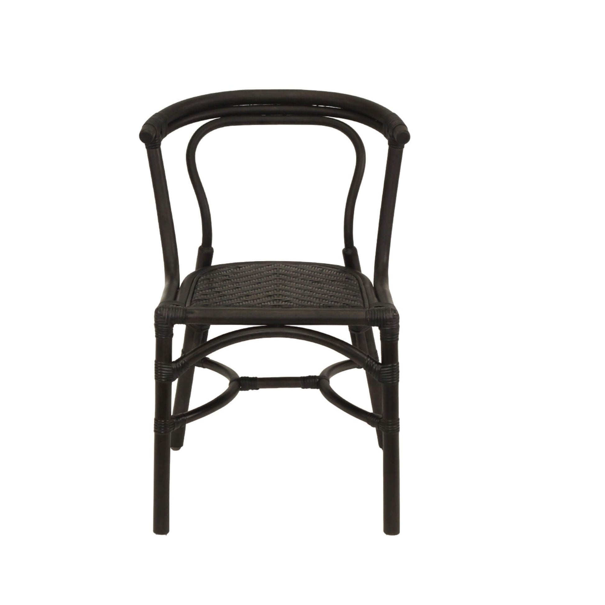 Brookwater | Coastal Black Natural Rattan Dining Chairs | Black