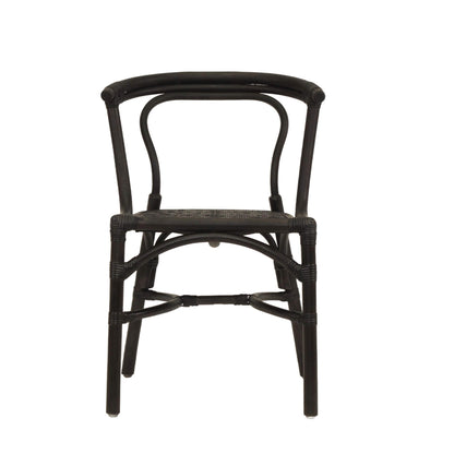 Brookwater | Coastal Black Natural Rattan Dining Chairs | Black