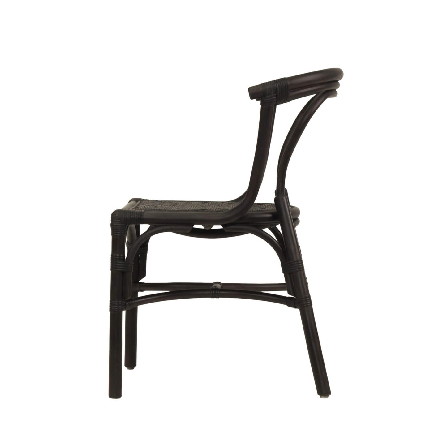 Brookwater | Coastal Black Natural Rattan Dining Chairs | Black
