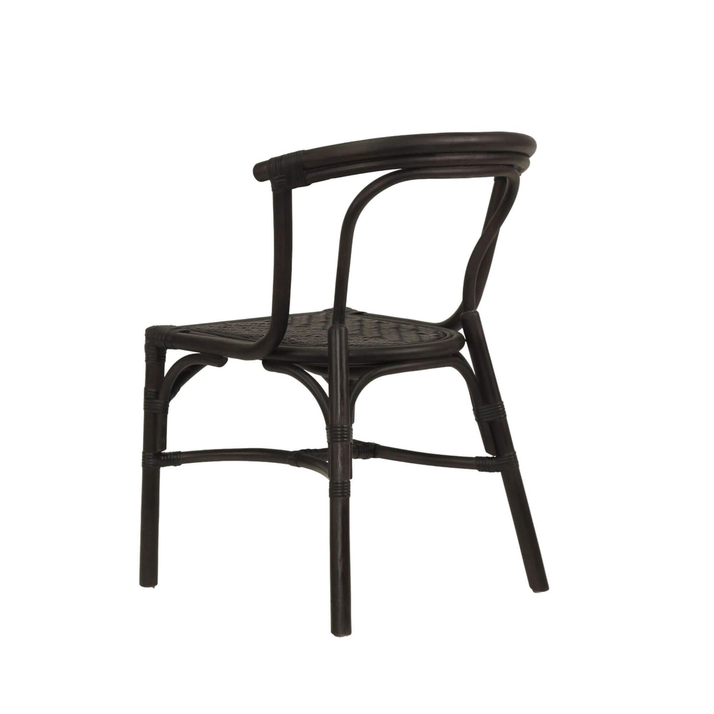 Brookwater | Coastal Black Natural Rattan Dining Chairs | Black