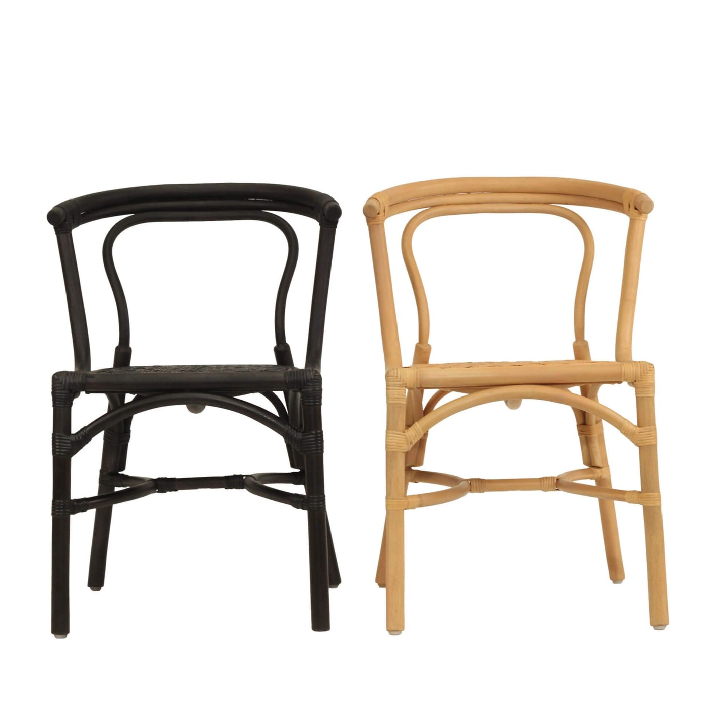 Brookwater | Coastal Black Natural Rattan Dining Chairs | Black