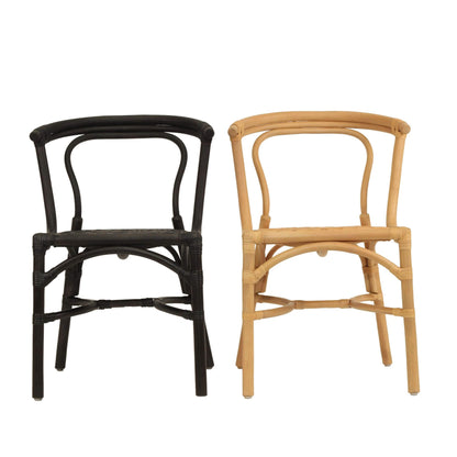 Brookwater | Coastal Black Natural Rattan Dining Chairs | Black