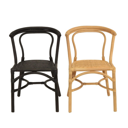 Brookwater | Coastal Black Natural Rattan Dining Chairs | Black