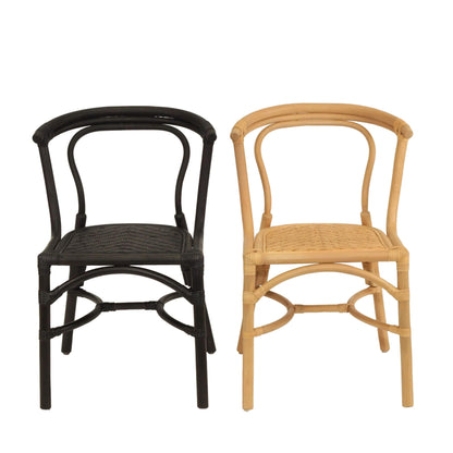 Brookwater | Coastal Black Natural Rattan Dining Chairs | Black