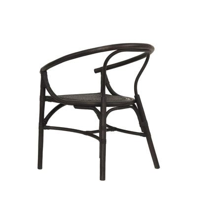 Brookwater | Coastal Black Natural Rattan Dining Chairs With Arms | Black