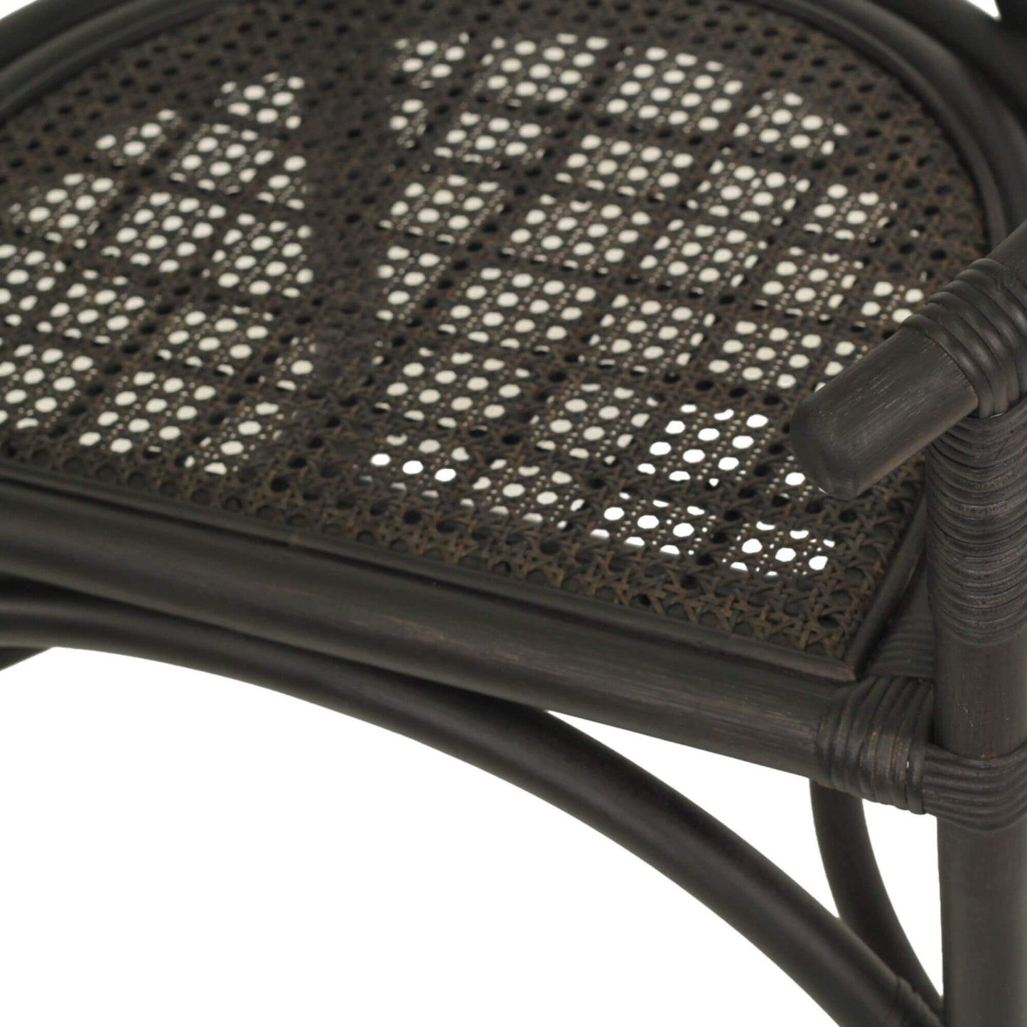 Brookwater | Coastal Black Natural Rattan Dining Chairs With Arms | Black