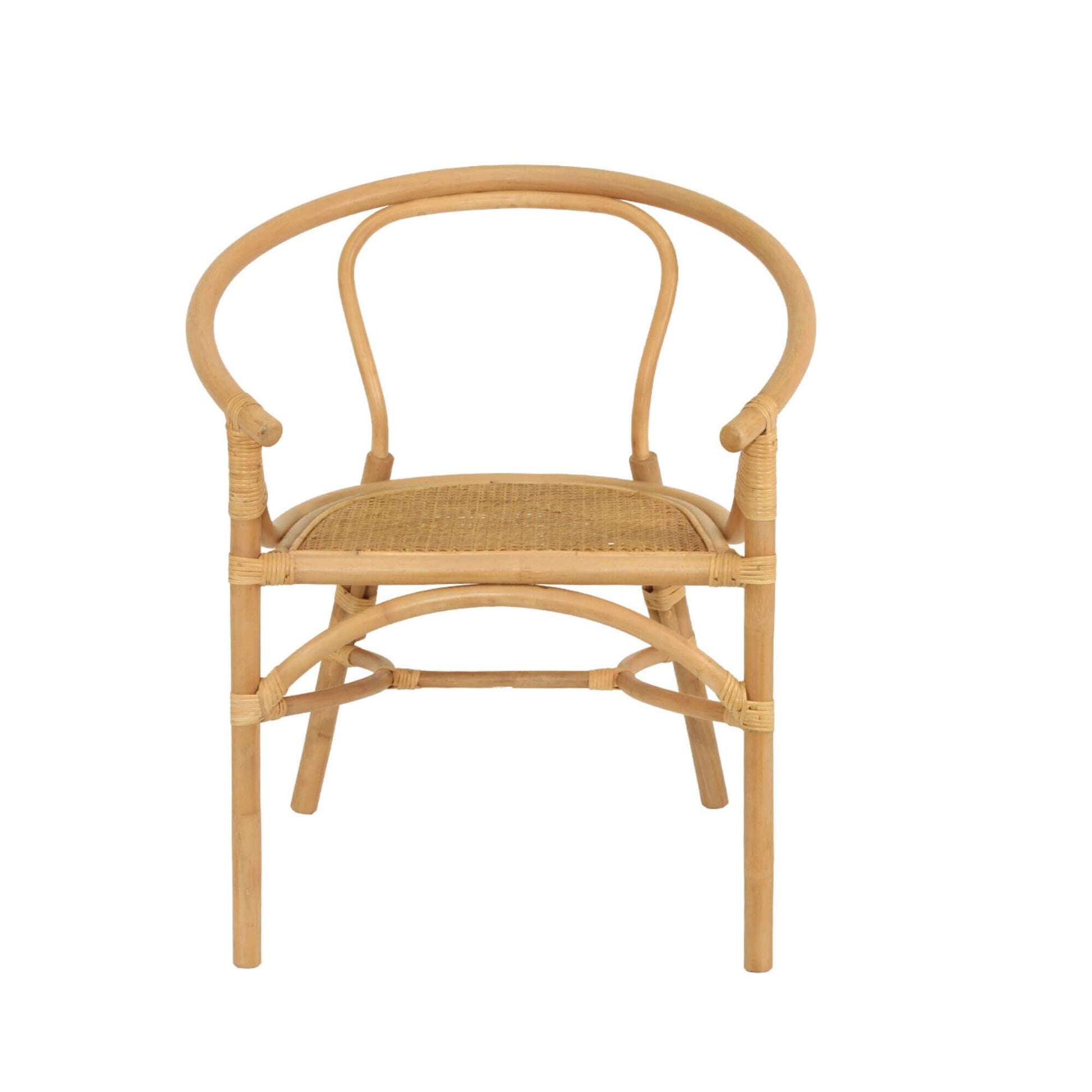 Brookwater | Coastal Black Natural Rattan Dining Chairs With Arms | Natural