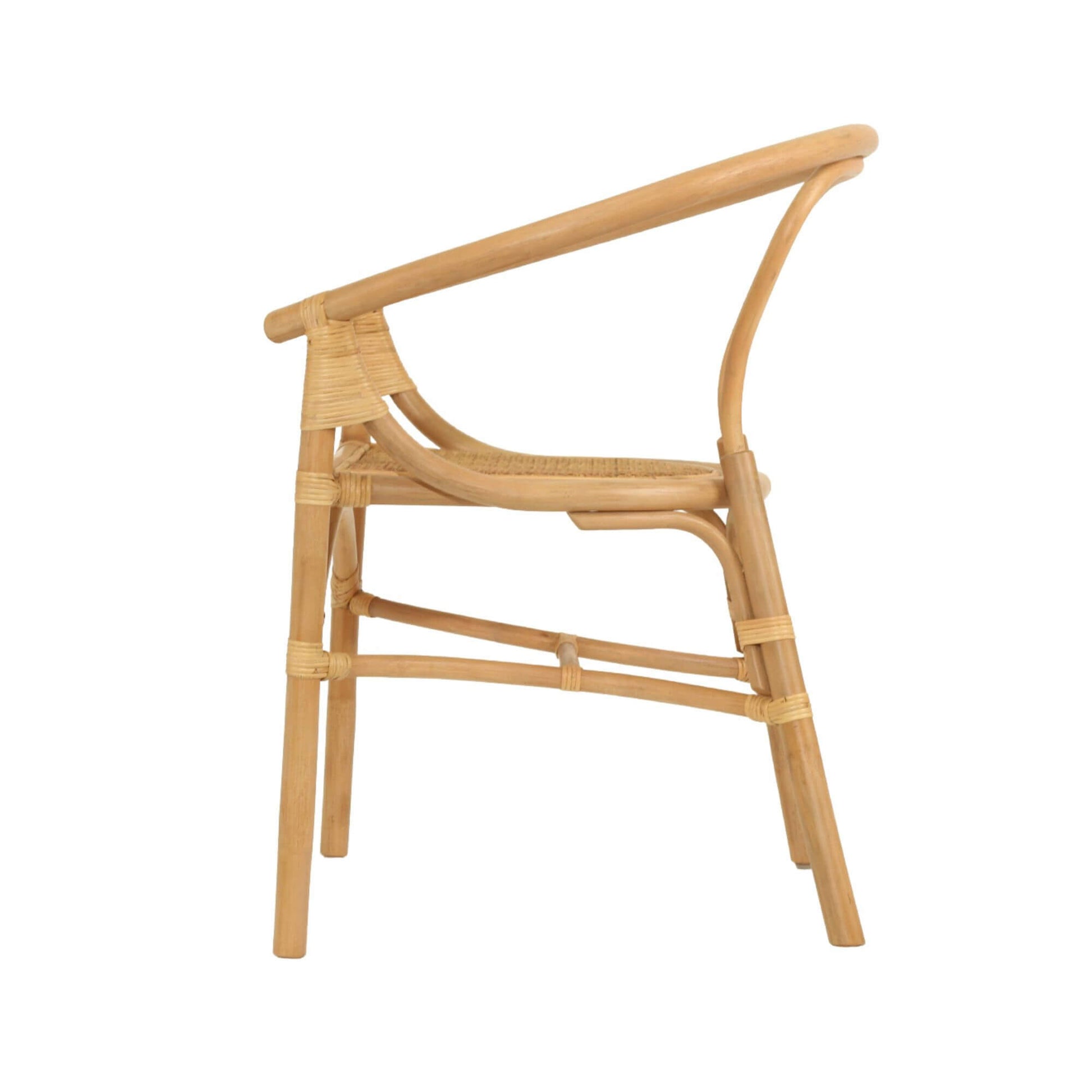 Brookwater | Coastal Black Natural Rattan Dining Chairs With Arms | Natural