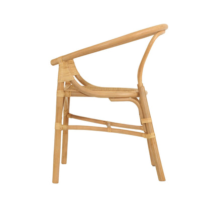 Brookwater | Coastal Black Natural Rattan Dining Chairs With Arms | Natural