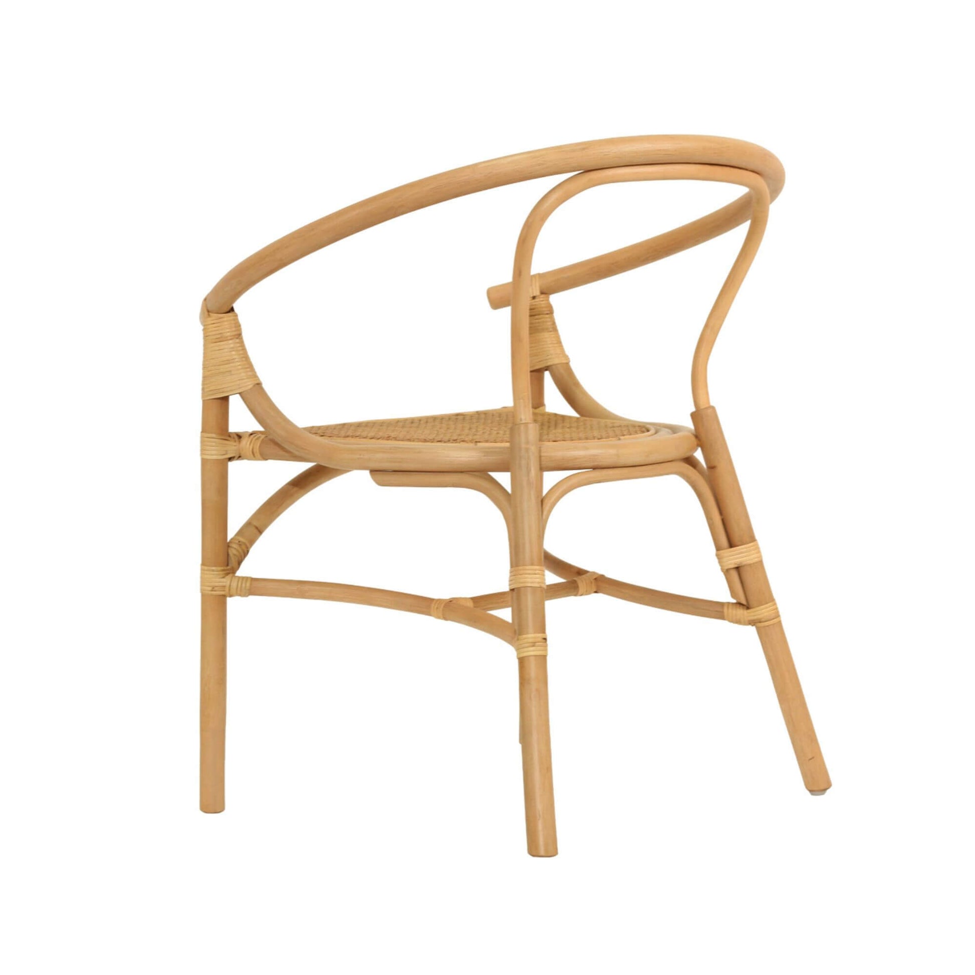 Brookwater | Coastal Black Natural Rattan Dining Chairs With Arms | Natural