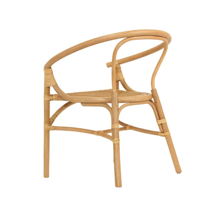 Brookwater | Coastal Black Natural Rattan Dining Chairs With Arms | Natural