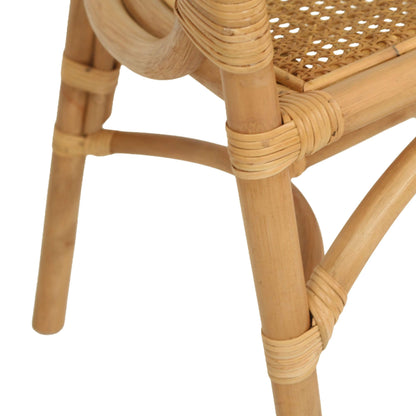 Brookwater | Coastal Black Natural Rattan Dining Chairs With Arms | Natural