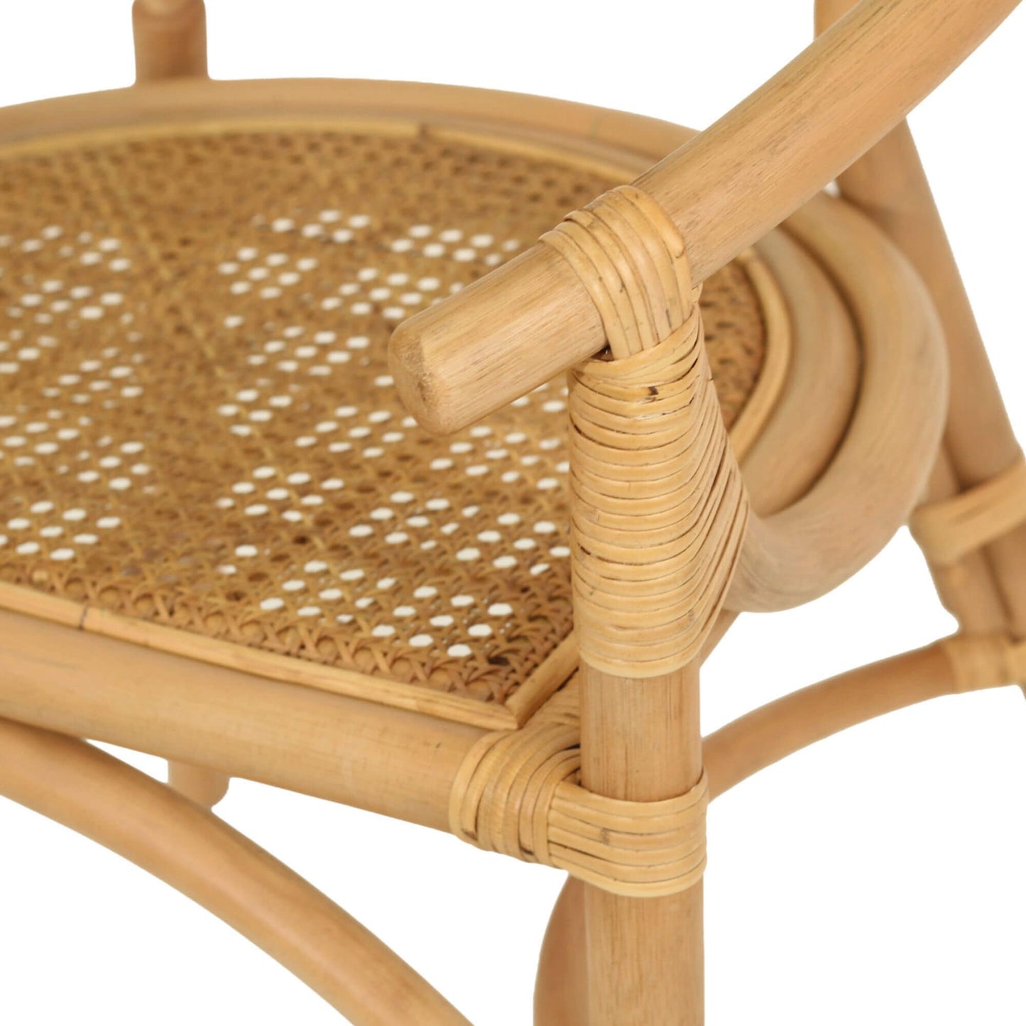 Brookwater | Coastal Black Natural Rattan Dining Chairs With Arms | Natural