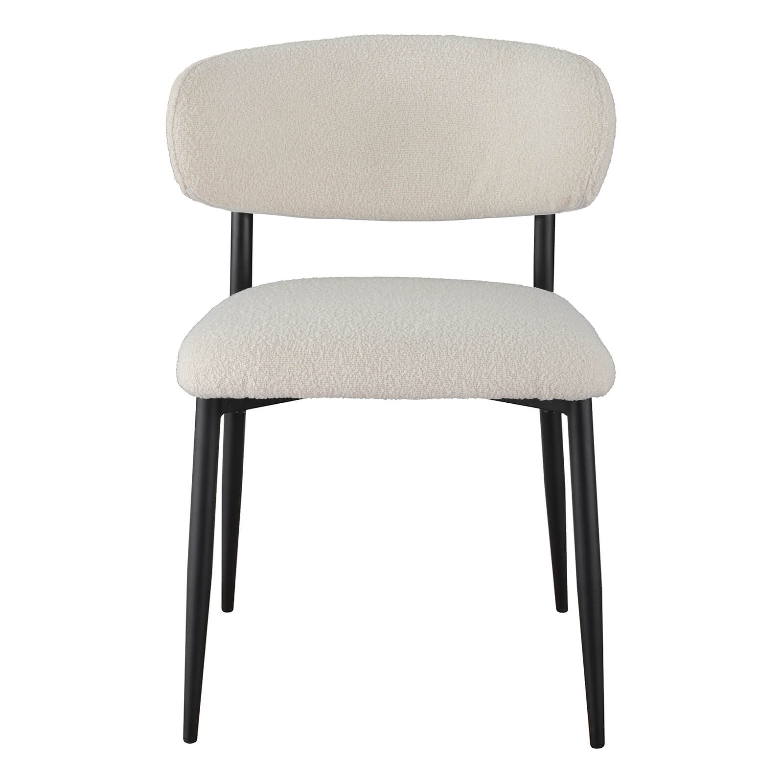 Buller | Mid Century Off White Boucle Fabric Dining Chairs | Set Of 2 | Off White