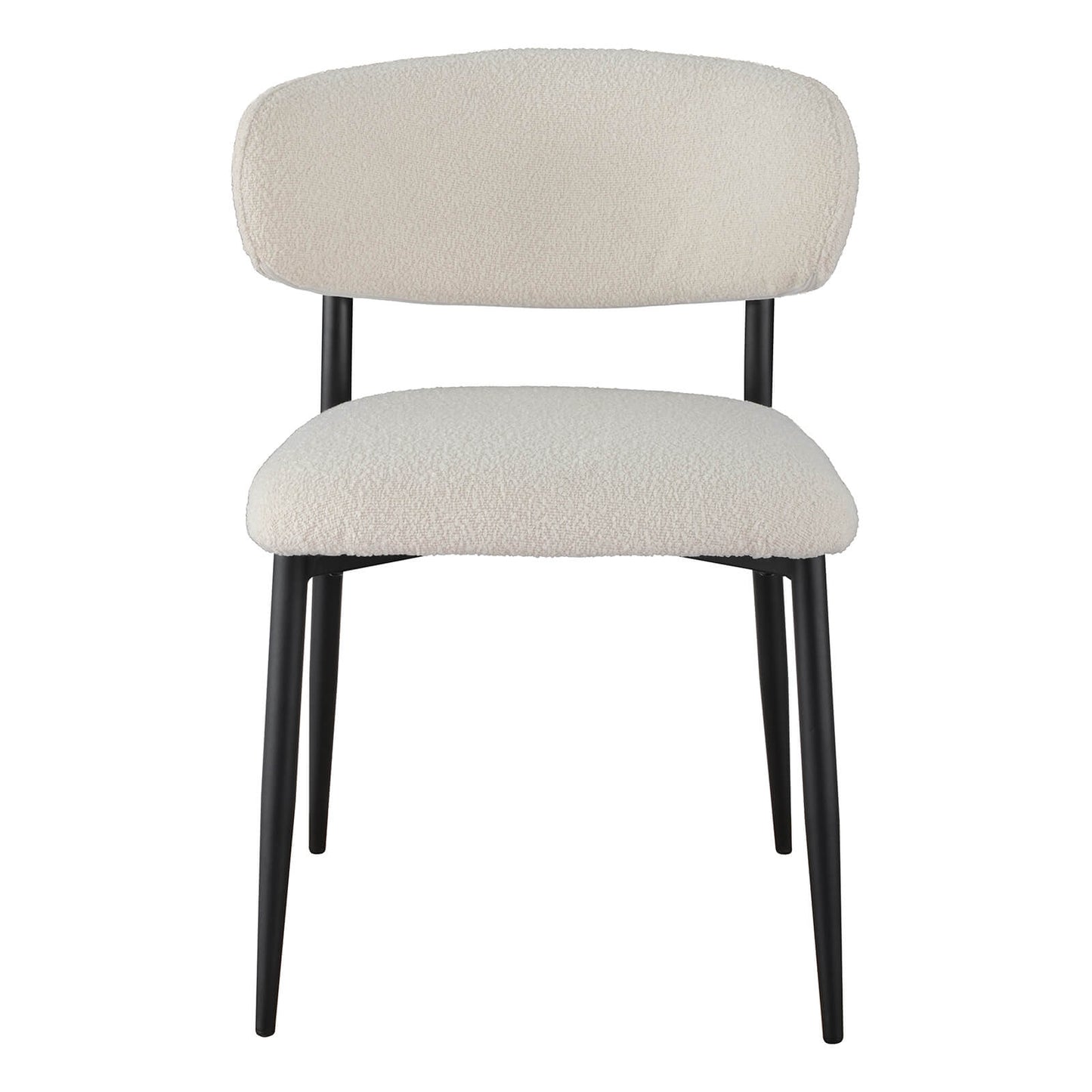 Buller | Mid Century Off White Boucle Fabric Dining Chairs | Set Of 2 | Off White