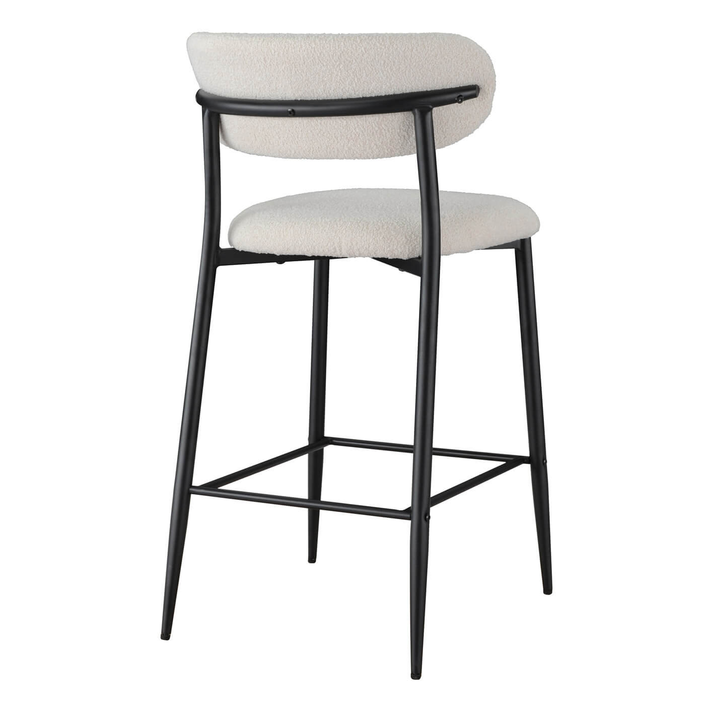 Buller | Mid Century Off White Boucle Fabric Bar Stools | Set Of 2 | White