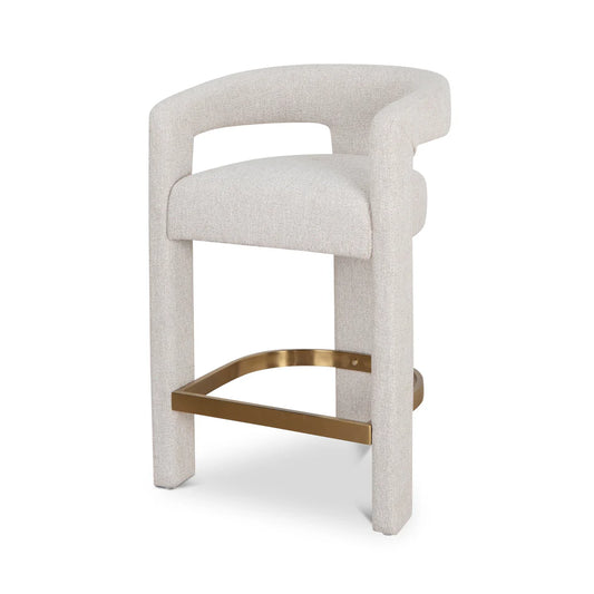 Bundeena | Modern Coastal Beige Fabric Dining Chairs With Arms | Beige