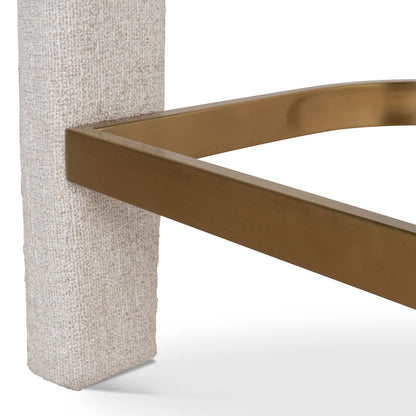 Bundeena | Modern Coastal Beige Fabric Dining Chairs With Arms | Beige
